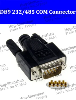 10ШТ DB9 контактный последовательный штекер Черный корпус Пластиковый разъем VGA COM 232/485 с золотой пластиной высокого качества