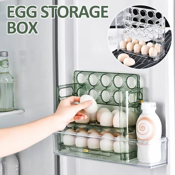 3-Слойный ящик для хранения яиц, Органайзер для холодильника, Контейнеры для еды, чехол для хранения свежих яиц, диспенсер для лотков, кухонные ящики для хранения