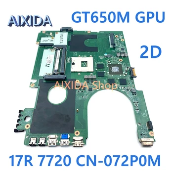 AIXIDA DA0R09MB6H1 REV H CN-072P0M 072P0M для Dell inspiron 17R 7720 материнская плата ноутбука HD4000 GT650M GPU DDR3 полностью протестирована