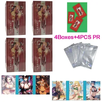 4 Коробка + 4PR Цена Оптовой продажи Новая Коллекция Goddess Feast Card Для Девочек, Купальник для Вечеринки, Бикини, Коробка-Бустер, Doujin, Игрушки, Хобби, Подарок