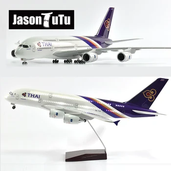JASON TUTU 46 см Модель Самолета THAI Air Airbus A380 в Масштабе 1/160, Отлитая под давлением из Смолы, Подарочная Коллекция Легких и колесных самолетов