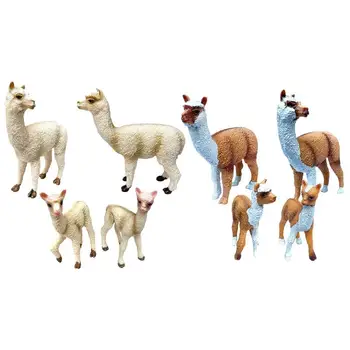 Фигурка Ламы Альпаки, Фигурки животных, 8 шт., фигурки Альпаки, Дикая природа, Зоопарк, Ферма, твердая модель, реалистичная игрушка для раннего обучения