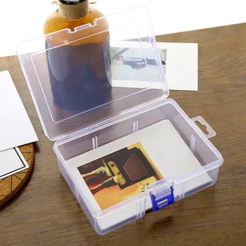 1 шт., прозрачная пластиковая коробка для хранения, органайзеры для инструментов большой емкости с замком для хранения мелких аксессуаров