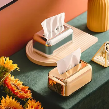 Европейский стиль, легкий роскошный магнитный всасывающий переключатель, коробка для салфеток с пружиной, коробка для хранения салфеток в гостиной, столовой