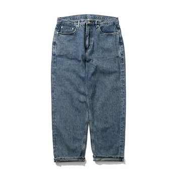 WTAPS Японские универсальные джинсы для стирки с прямыми цилиндрическими пуговицами, мужские и женские брюки для отдыха с микроконусом