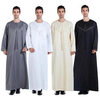 Мужские Мусульманские Комплекты Abaya Пакистан Исламская Одежда Abayas Халат Саудовская Аравия Клединг Маннен Кафтан Оман Камис Homme Musulman De Mode