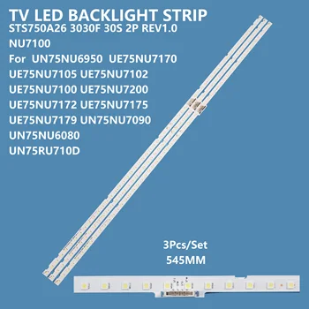 светодиодные ленты для телевизора с подсветкой NU7100 STS750A26 3030F 30S 2P REV1.0 171227 Для UN75NU6950 UE75NU7170 светодиодный модуль с подсветкой