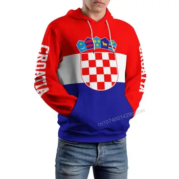 Флаг страны Хорватия 3D Толстовка с капюшоном из полиэстера, Крутая Мужская Женская толстовка в стиле Харадзюку, Унисекс, Повседневный пуловер, Толстовки