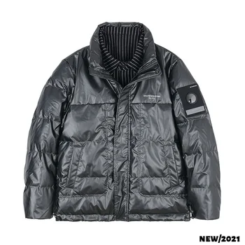 Пуховик Мужской, поддельный, из двух слоев, Зимняя куртка 2021 года, Новая высококачественная утолщенная мужская теплая пуховая куртка, пальто