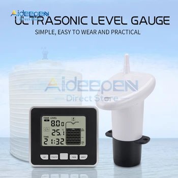 Беспроводной Ультразвуковой измеритель уровня жидкости в резервуаре для воды FT002 С датчиком температуры, индикацией времени уровня воды, индикатором низкого заряда батареи