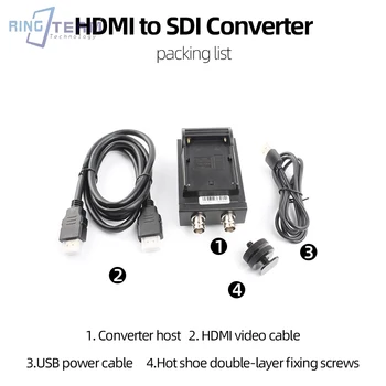 Конвертер-адаптер HDMI в SDI + Кабель с батарейной пластиной NP-F Для подключения компьютерной камеры, Передача аудио-видео с монитора