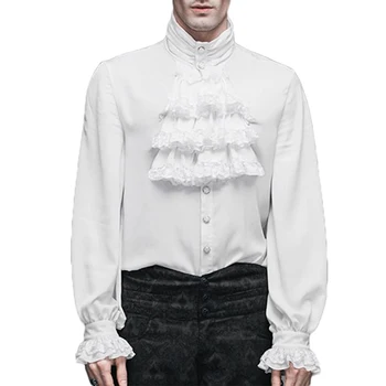 Мужская рубашка с длинным рукавом в стиле Ренессанс, Средневековый пират, стимпанк, готические рубашки, топ, принцы, Косплей, Камзолы на Хэллоуин, Hombre