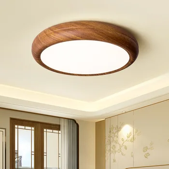 Современный креативный потолочный светильник из орехового дерева под старину