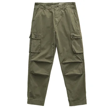 Винтажные повседневные брюки в стиле ретро с несколькими карманами, свободные прямые комбинезоны для мужчин