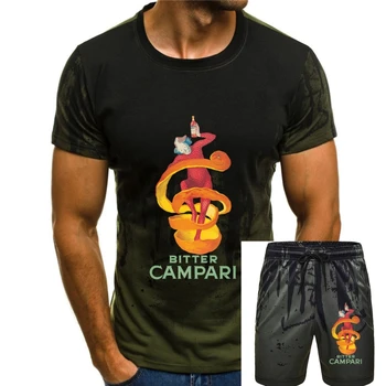 Мужская футболка с надписью Bitter Campari, черная