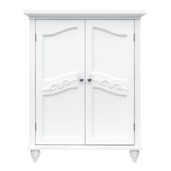 Teamson Home Versailles Деревянный напольный шкаф с 2 полками, белый шкаф для хранения, мебель для дома, шкаф для ванной комнаты
