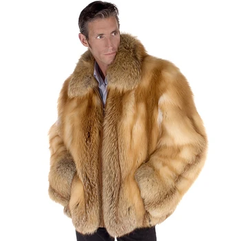 Шуба, мужская куртка из лисьего меха, зимние куртки на молнии из натурального меха