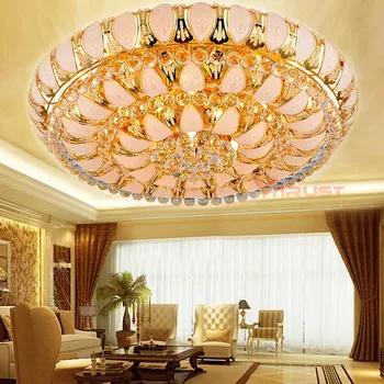 Роскошный блеск Современная хрустальная люстра Хромированная светодиодная потолочная лампа для гостиной Спальни Внутренняя лампа 110-240 В