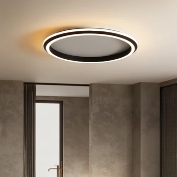 Круглый потолочный светильник в скандинавском стиле для гостиной, современный минималистичный креативный светильник для спальни, дизайнерский стиль, ультратонкая декоративная лампа для комнаты