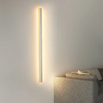 Современный минималистичный светодиодный белый длинный настенный светильник для спальни, лампа для прохода, гостиная, ТВ-фон, настенный светильник в помещении