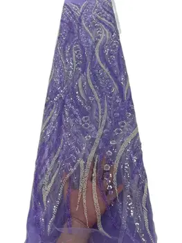 Новейшая Высококачественная Популярная Роскошная Элегантная африканская тюлевая кружевная ткань с блестками и множеством камней Для вечернего платья NN1368_R