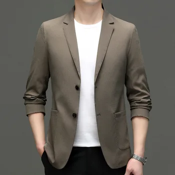 5644-Мужской модный повседневный маленький костюм мужская корейская версия приталенного костюма 102 куртка однотонная куртка